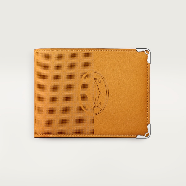 マスト ドゥ カルティエ 2つ折りウォレット クミンカラー カーフスキン、パラジウム フィニッシュ