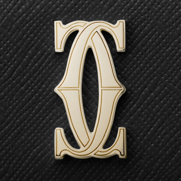 ウォレット C ドゥ カルティエ  ブラック テクスチャー カーフスキン、ゴールドフィニッシュ