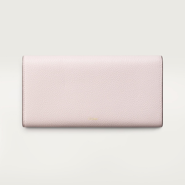 ウォレット パンテール グラフィック  ペタルピンク グレイン カーフスキン、ゴールドフィニッシュ