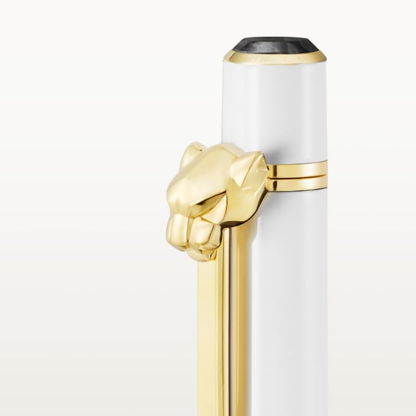 パンテール ドゥ カルティエ ボールペン SM、ホワイトラッカー、ゴールド フィニッシュ