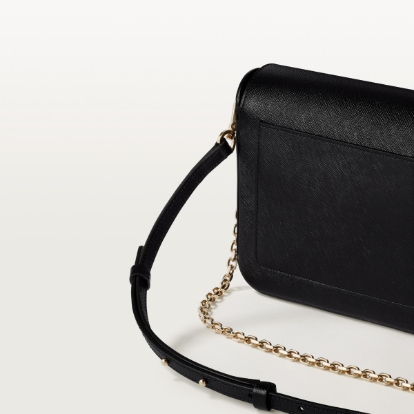 C ドゥ カルティエ チェーンバッグ スモール  ブラック カーフスキン、ゴールド フィニッシュ