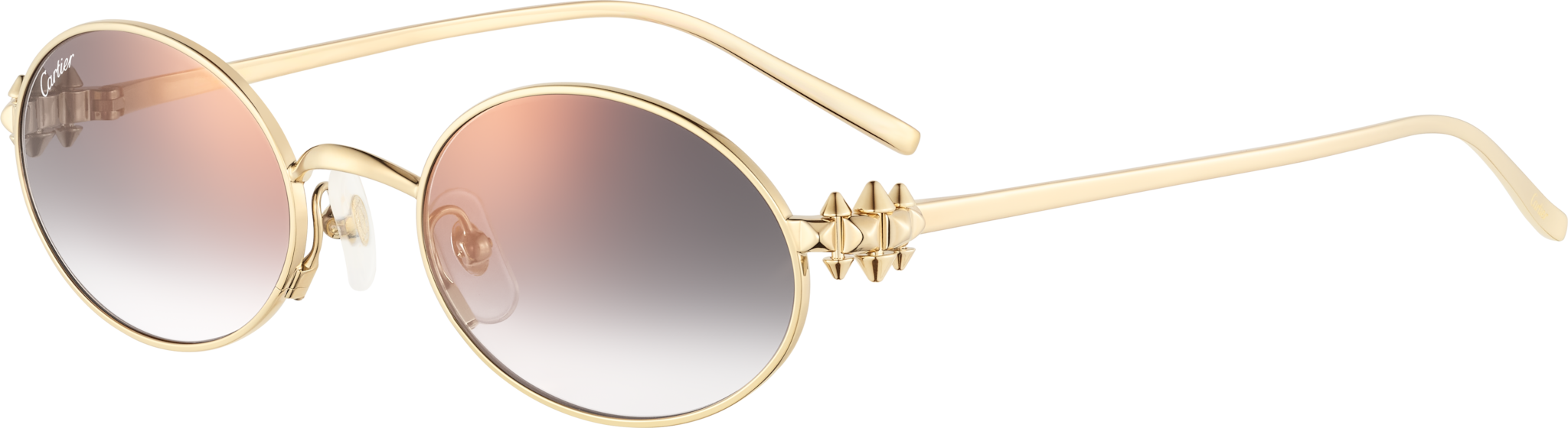 クラッシュ ドゥ カルティエ サングラススムース ゴールドフィニッシュ メタル、グレーグラデーションレンズ