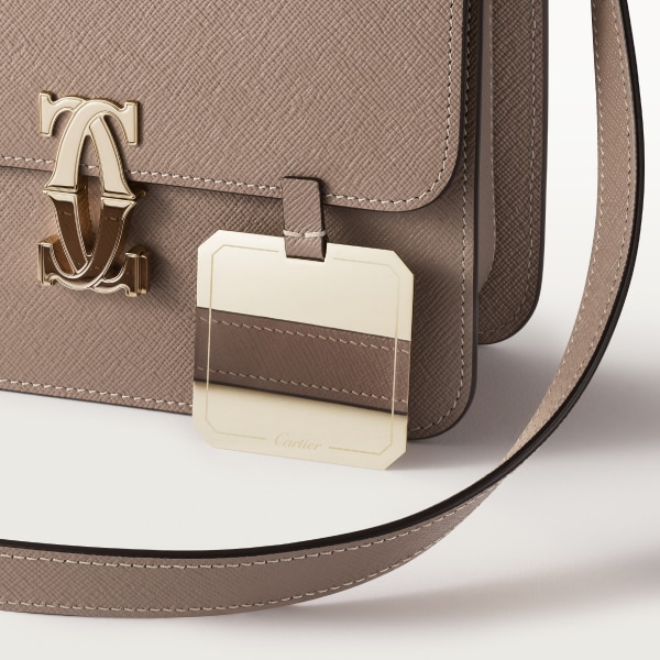 ミニ バッグ C ドゥ カルティエ  クレイカラー テクスチャード カーフスキン、ゴールドフィニッシュ