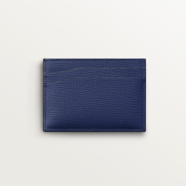 カード ホルダー ロザンジュ  ディープブルー カーフスキン、パラジウムフィニッシュ、エナメル