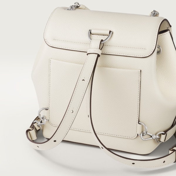 バックパック パンテール グラフィック  ソルトホワイト グレインド カーフスキン、パラジウムフィニッシュ