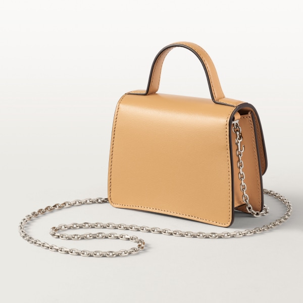 パンテール ドゥ カルティエ チェーンバッグ マイクロ キャメルベージュ カーフスキン、パラジウムフィニッシュ