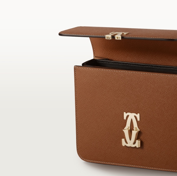 ミニ バッグ C ドゥ カルティエ  キャラメル テクスチャー カーフスキン、ゴールドフィニッシュ