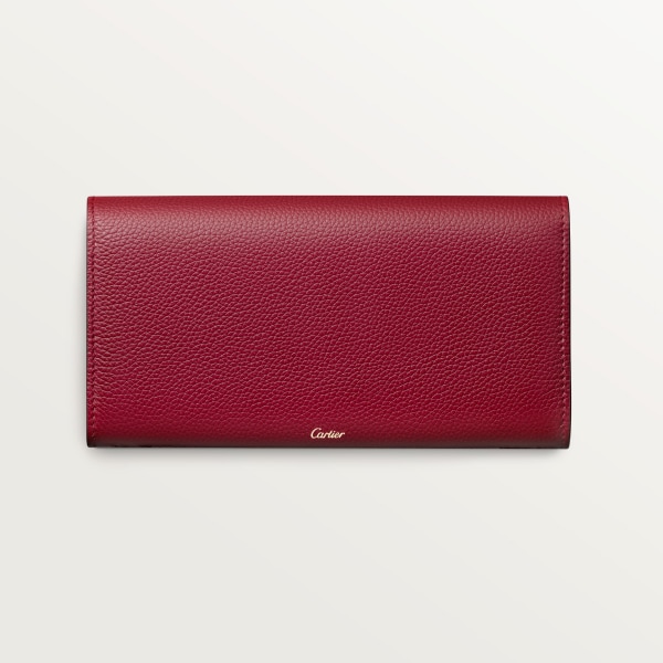 ウォレット パンテール グラフィック  ボルドーカラー カーフスキン、ゴールドフィニッシュ