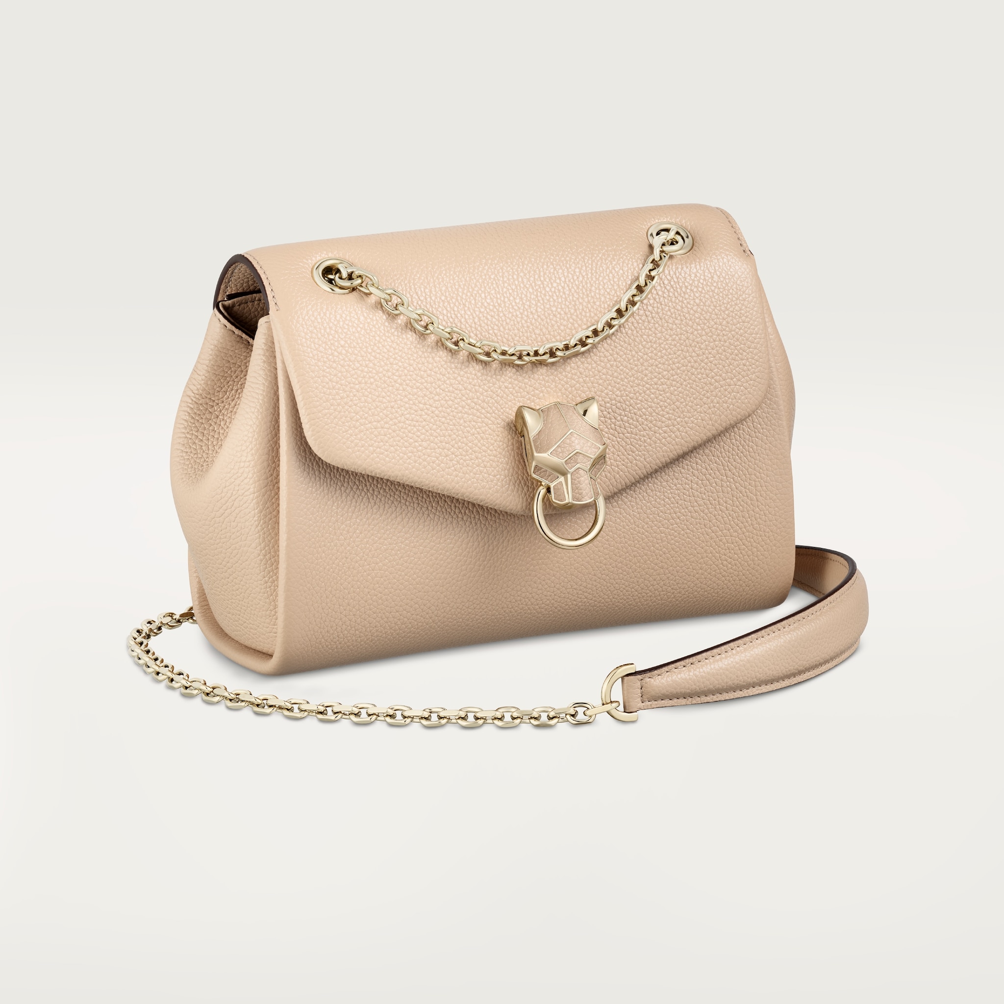 パンテール ドゥ カルティエ チェーンバッグ ミニライトベージュ カーフスキン、ゴールドフィニッシュ