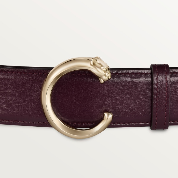 パンテール ベルト  グレープ カーフスキン、ゴールドフィニッシュ バックル
