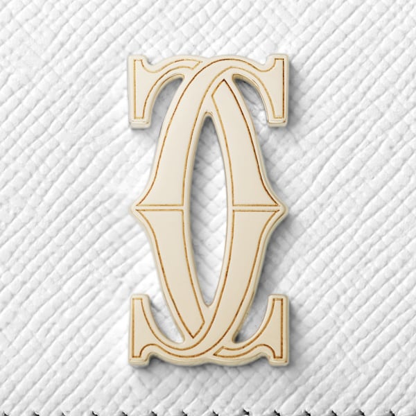 C ドゥ カルティエ ミニ ウォレット オプティックホワイト テクスチャー カーフスキン、ゴールドフィニッシュ