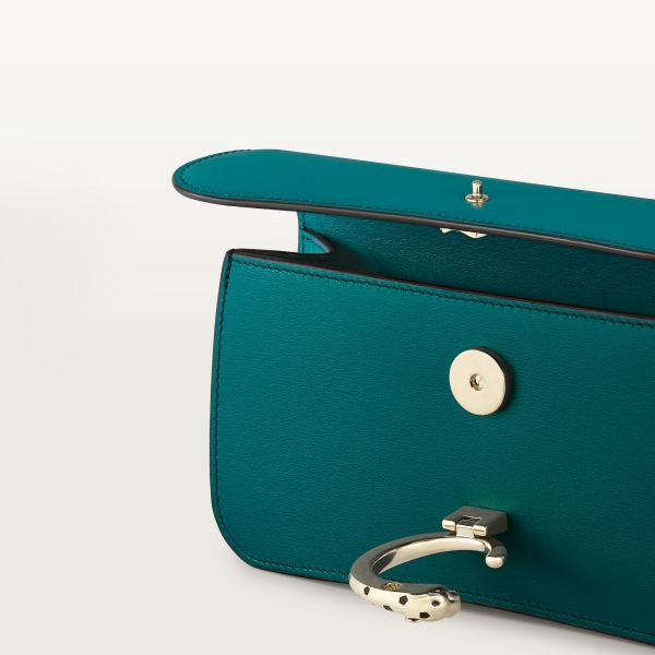 パンテール ドゥ カルティエ チェーンバッグ ミニ ペトロールブルー カーフスキン、ゴールドフィニッシュ