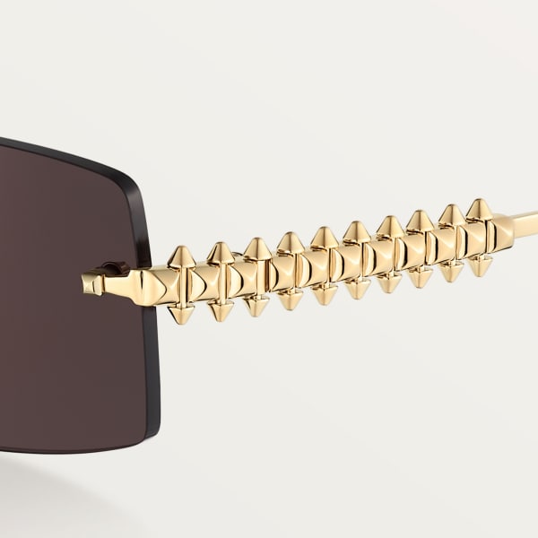 クラッシュ ドゥ カルティエ サングラス スムース ゴールドフィニッシュ メタル、ブラックレンズ 