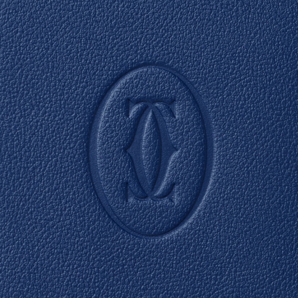 カード ホルダー マスト  ディープブルー カーフスキン、ゴールドフィニッシュ