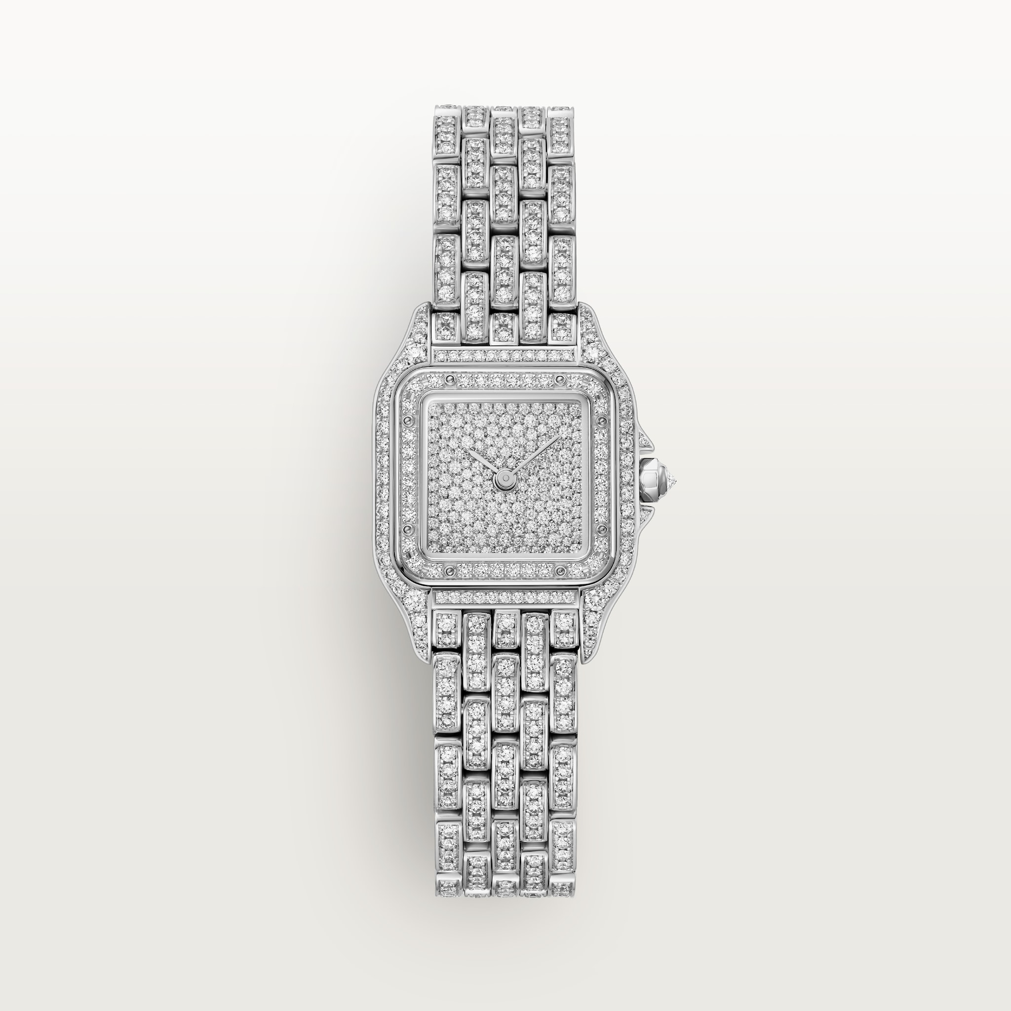 パンテール ドゥ カルティエ ウォッチスモールモデル、クォーツムーブメント、ホワイトゴールド、ダイヤモンド