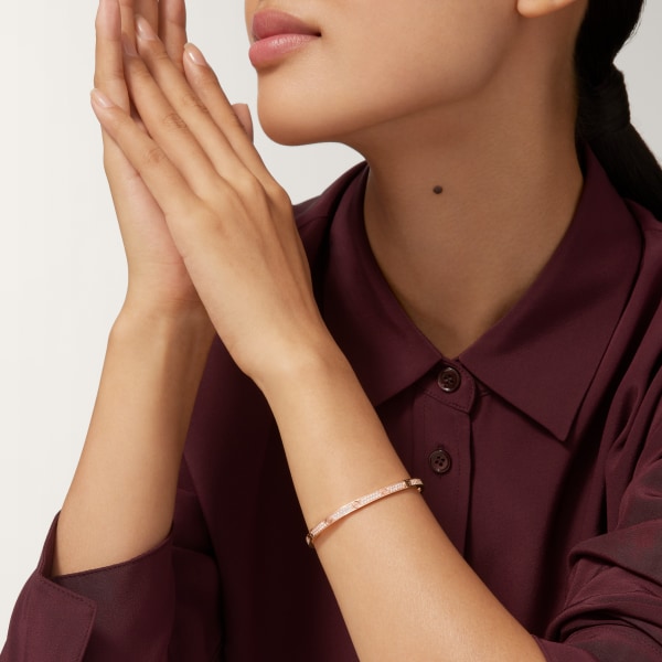 Love ブレスレット、スモールモデル、パヴェ ピンクゴールド、ダイヤモンド