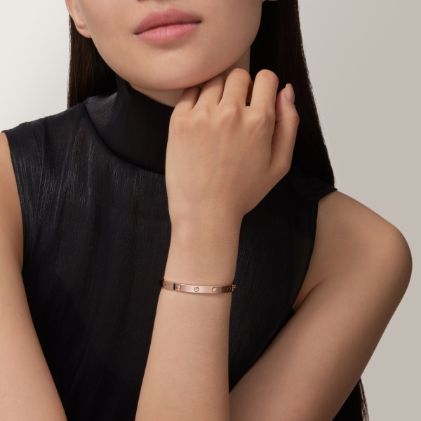 Love ブレスレット、ミディアムモデル、ダイヤモンド4石 ピンクゴールド、ダイヤモンド