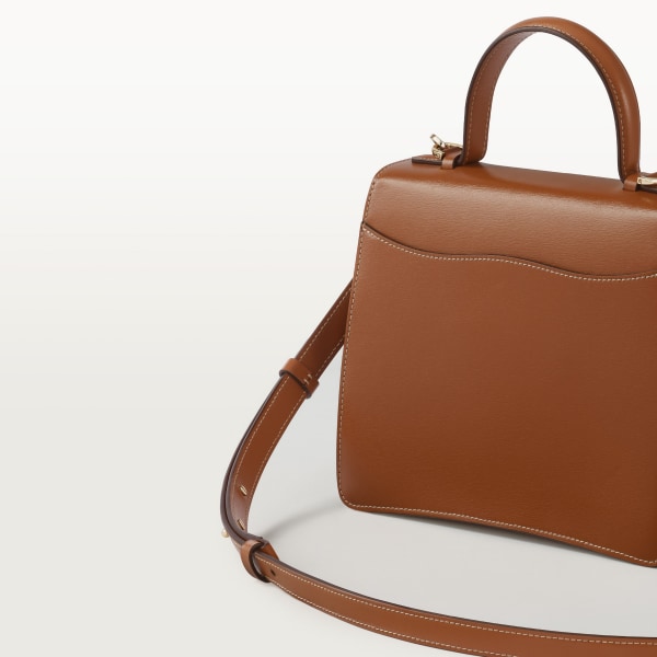 スモール バッグ パンテール C  キャラメル カーフスキン、ゴールドフィニッシュ