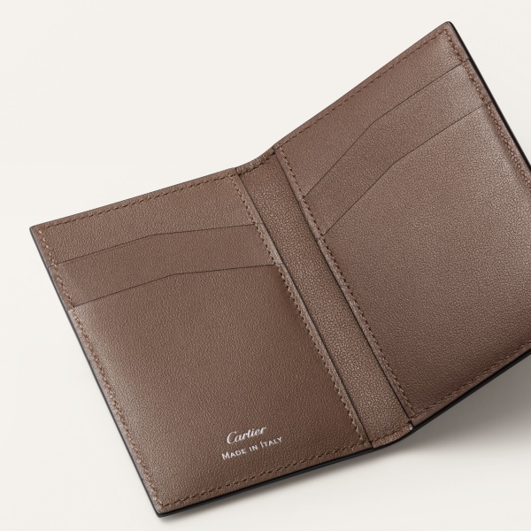 ロザンジュ カードホルダー  エンボス加工 ペッパーグレー スムースカーフレザー