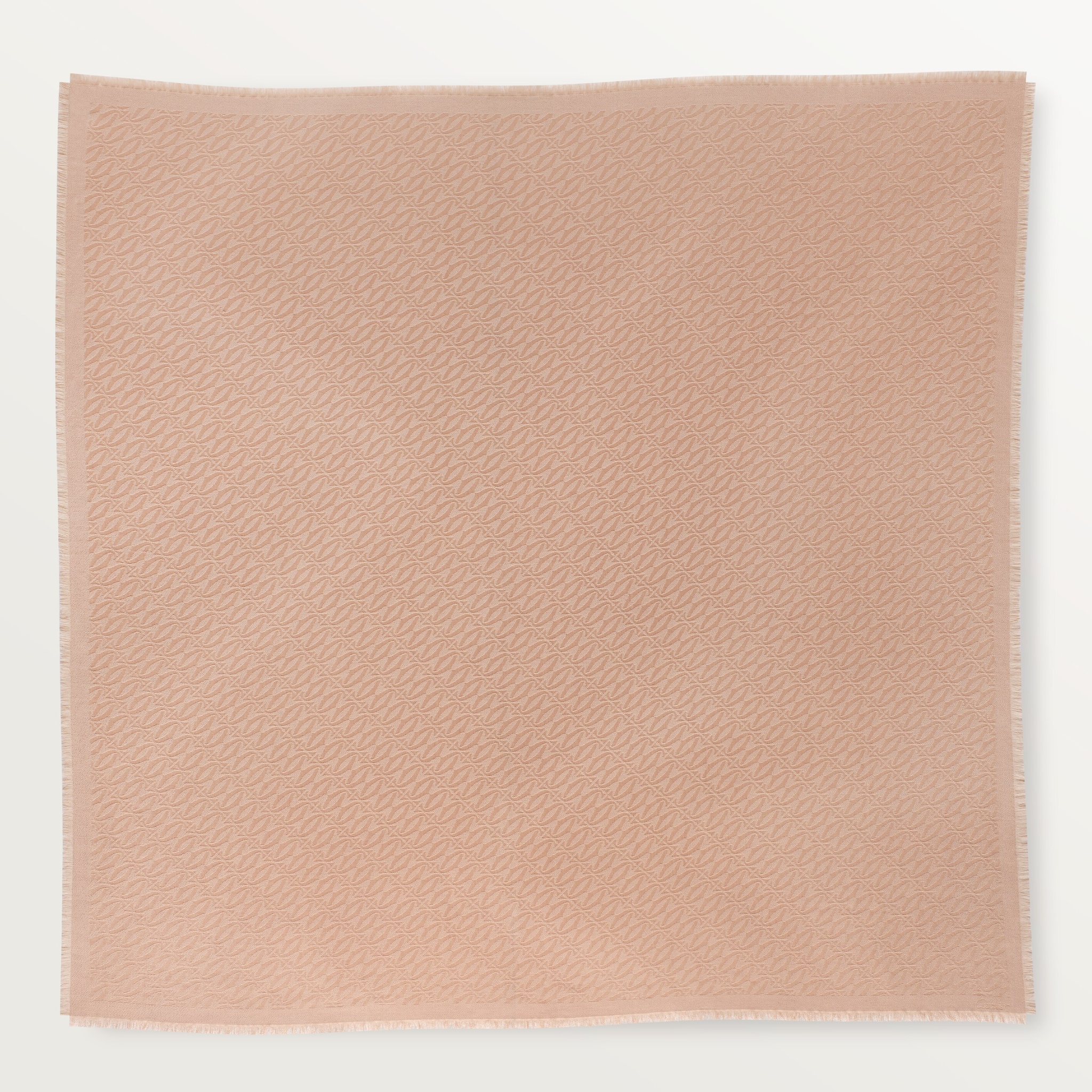 C ドゥ カルティエ ショール87% ウール、13% ピーチカラー シルク