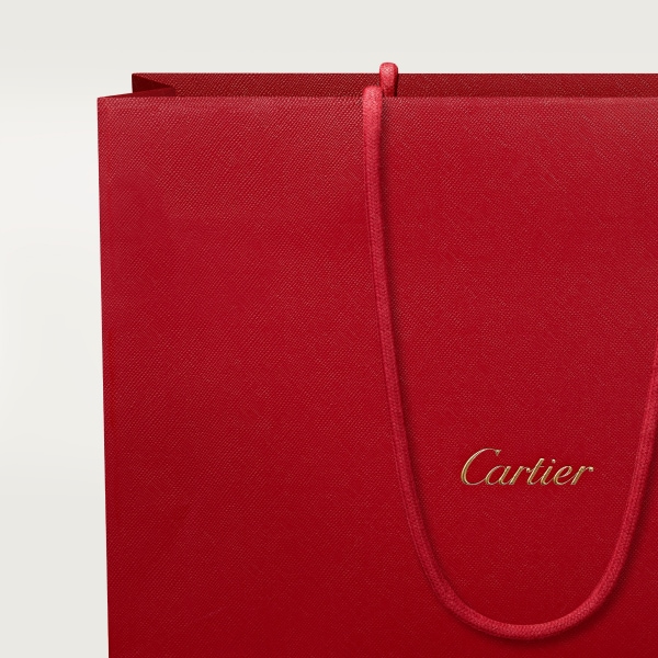 パンテール ドゥ カルティエ トップハンドルバッグ スモール ペタルピンク カーフスキン、「Cartier」ロゴのエンボス加工、ゴールドフィニッシュ