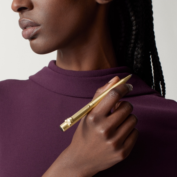 パンテール ドゥ カルティエ ボールペン SM、ブラッシュドメタル、ゴールドフィニッシュ