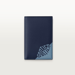 カード ホルダー ロザンジュ シャドウ  ネイビー＆スカイブルー カーフスキン