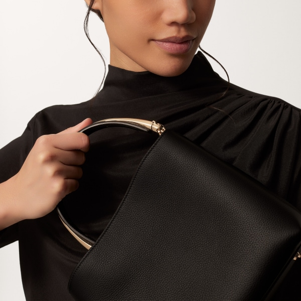 スモール バッグ パンテール ドゥーブル  グレイン ブラック カーフスキン