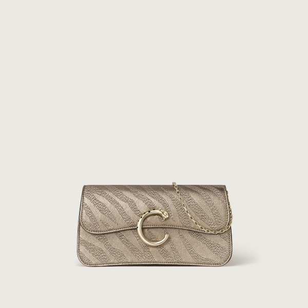 バッグ パンテール  パンテール エンブロイダリー、メタリック ゴールド ラムスキン、ゴールドフィニッシュ