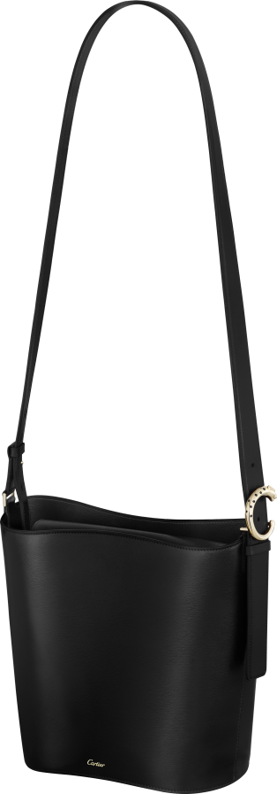 パンテール ドゥ カルティエ バケットバッグ スモール ブラック グレインド カーフスキン、ゴールドフィニッシュ