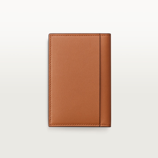 カード ホルダー ロザンジュ シャドウ  キャラメル＆ボルドーカラー カーフスキン