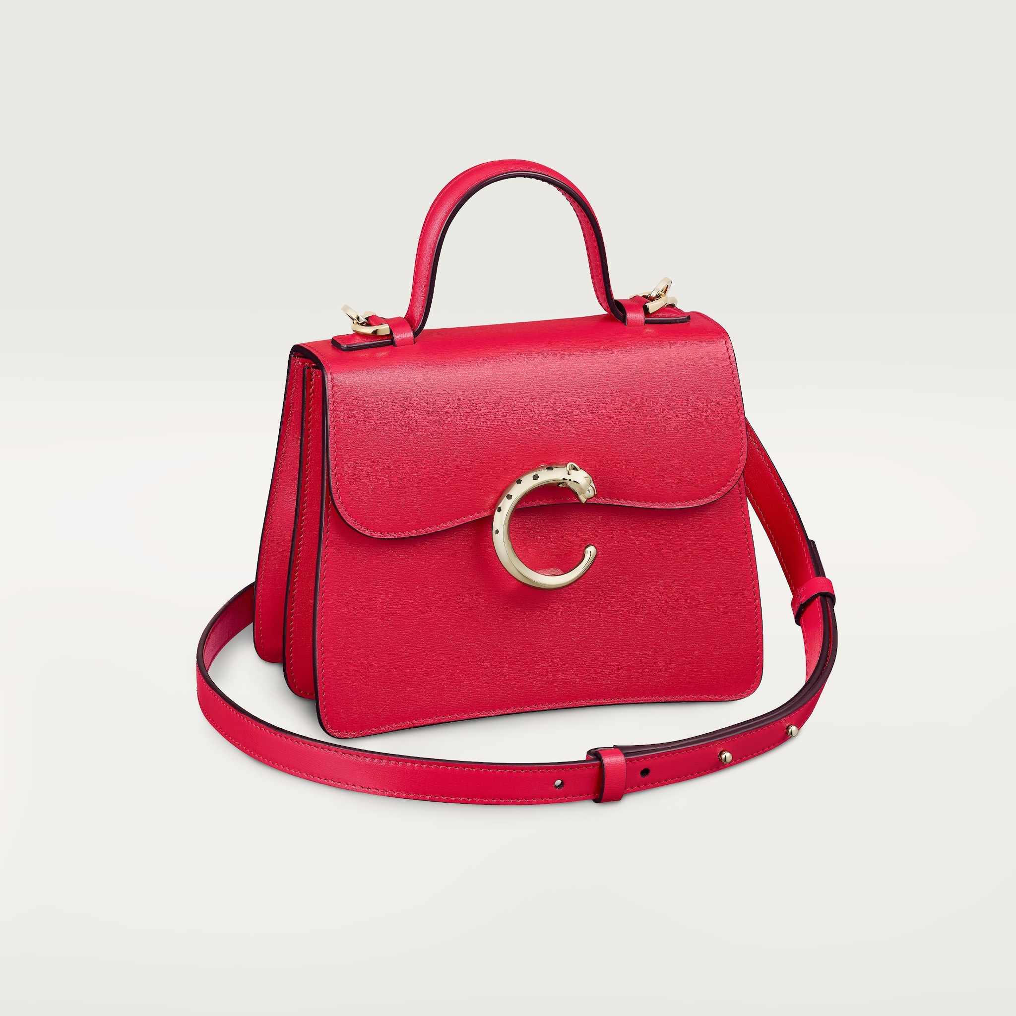 CRL1002406 - パンテール ドゥ カルティエ ハンドルバッグ ミニ - ポピーレッド カーフスキン ゴールド フィニッシュ - Cartier