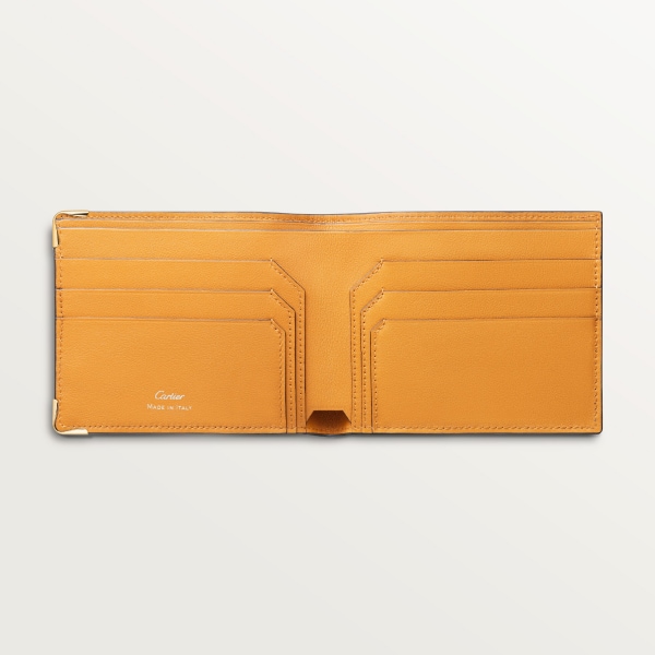 マスト ドゥ カルティエ 二つ折りウォレット テラコッタ カーフスキン