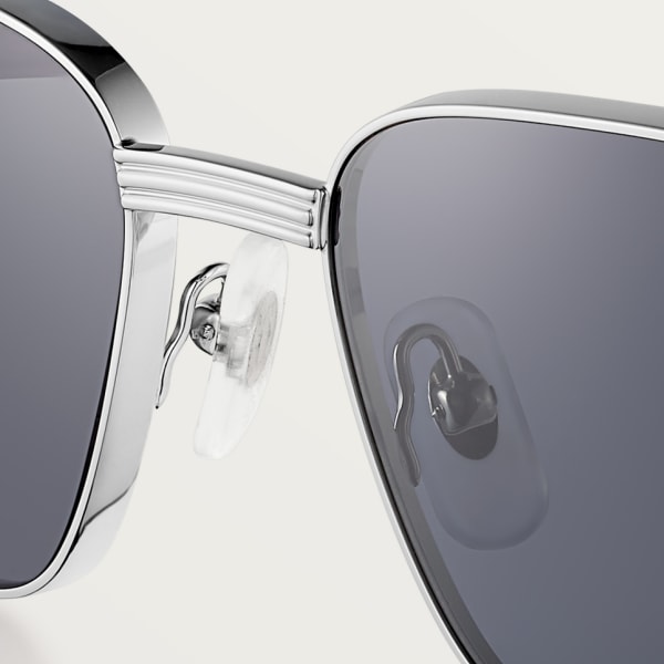 プルミエール ドゥ カルティエ サングラス スムース プラチナフィニッシュ メタル、トランスペアレントブルー アセテート、ブルーレンズ