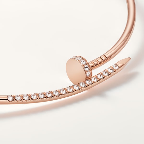 ジュスト アン クル トルク ネックレス、スモールモデル、リバースセッティング ダイヤモンド、ダイヤモンド ピンクゴールド、ダイヤモンド