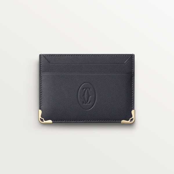 カード ホルダー 
マスト  スレートグレー カーフスキン、ゴールドフィニッシュ