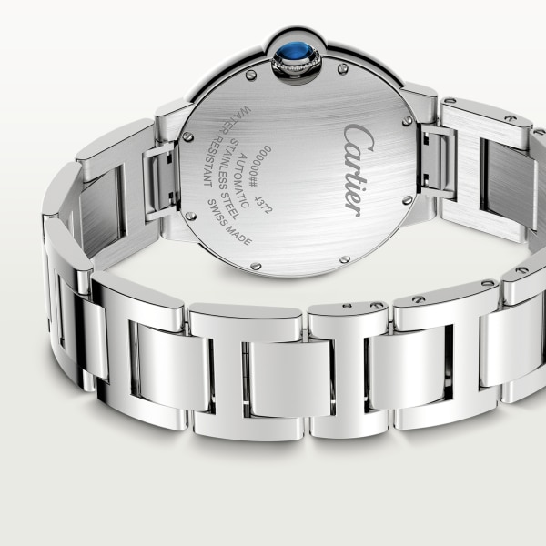 バロン ブルー ドゥ カルティエ ウォッチ 36mm、自動巻きメカニカルムーブメント、スティール、ダイヤモンド