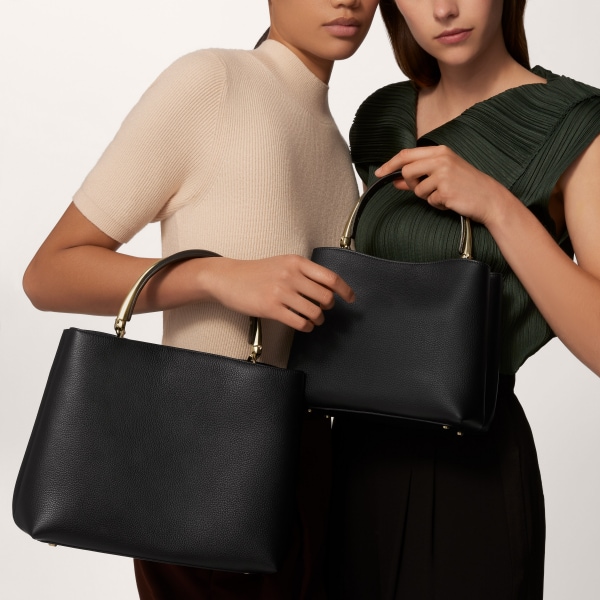 ミディアム バッグ パンテール ドゥーブル  グレイン ブラック カーフスキン