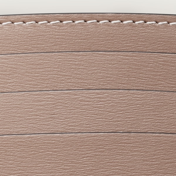 カード ホルダー パンテール C  クレイカラー グレインド カーフスキン、ゴールドフィニッシュ