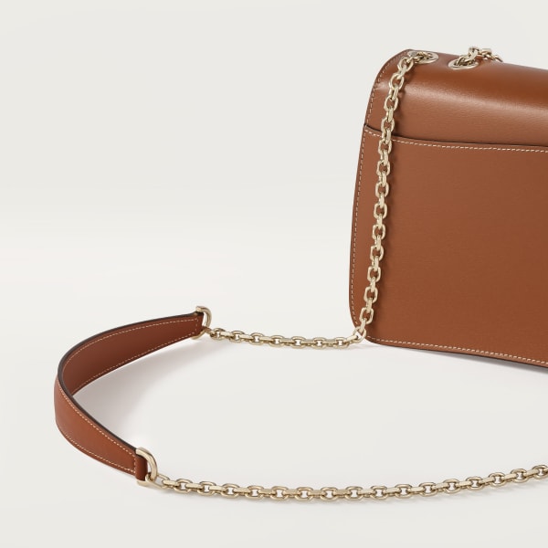 スモール バッグ パンテール C  キャラメル カーフスキン、ゴールドフィニッシュ