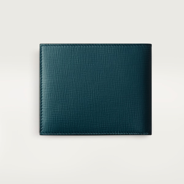 カルティエ ロザンジュ 二つ折りウォレット ブルー&ジェイドグリーン グレインド カーフスキン、ジェイドグリーンエナメル、パラジウムフィニッシュ