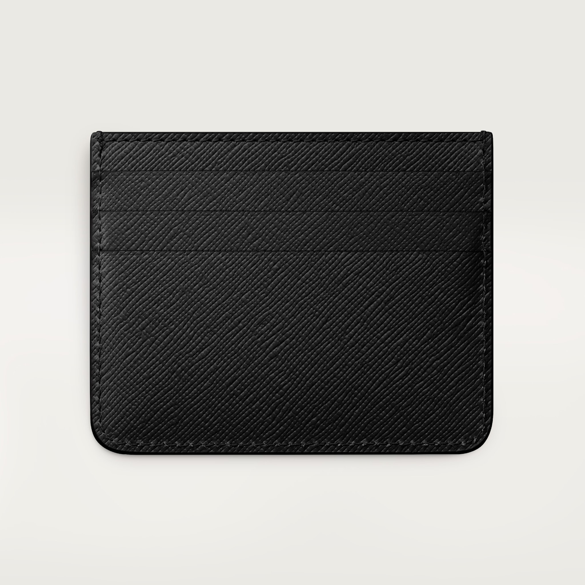 カード ホルダー C ドゥ カルティエブラック テクスチャー カーフスキン、ゴールドフィニッシュ