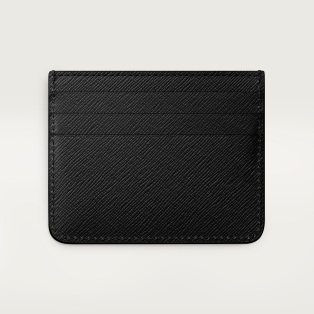 カード ホルダー C ドゥ カルティエ ブラック テクスチャー カーフスキン、ゴールドフィニッシュ