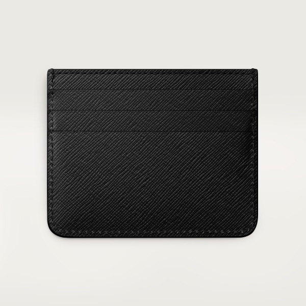 カード ホルダー C ドゥ カルティエ ブラック テクスチャー カーフスキン、ゴールドフィニッシュ