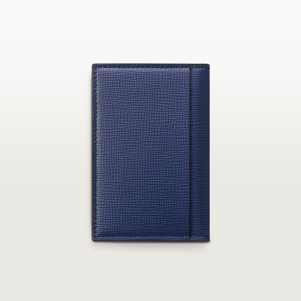 カード ホルダー ロザンジュ  ディープブルー カーフスキン、パラジウムフィニッシュ、エナメル