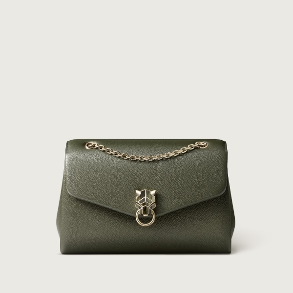 バッグ パンテール  グリーンティー カーフスキン、ゴールドフィニッシュ 