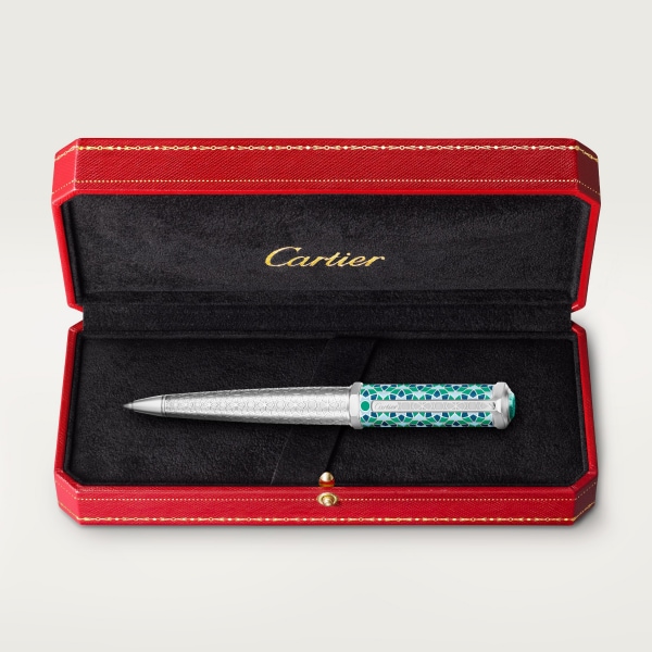 中東・アフリカ限定 サントス デュモン ドゥ カルティエ ペン 中東限定、ポリッシュメタル、ラッカー、アベンチュリン、パラジウムフィニッシュ