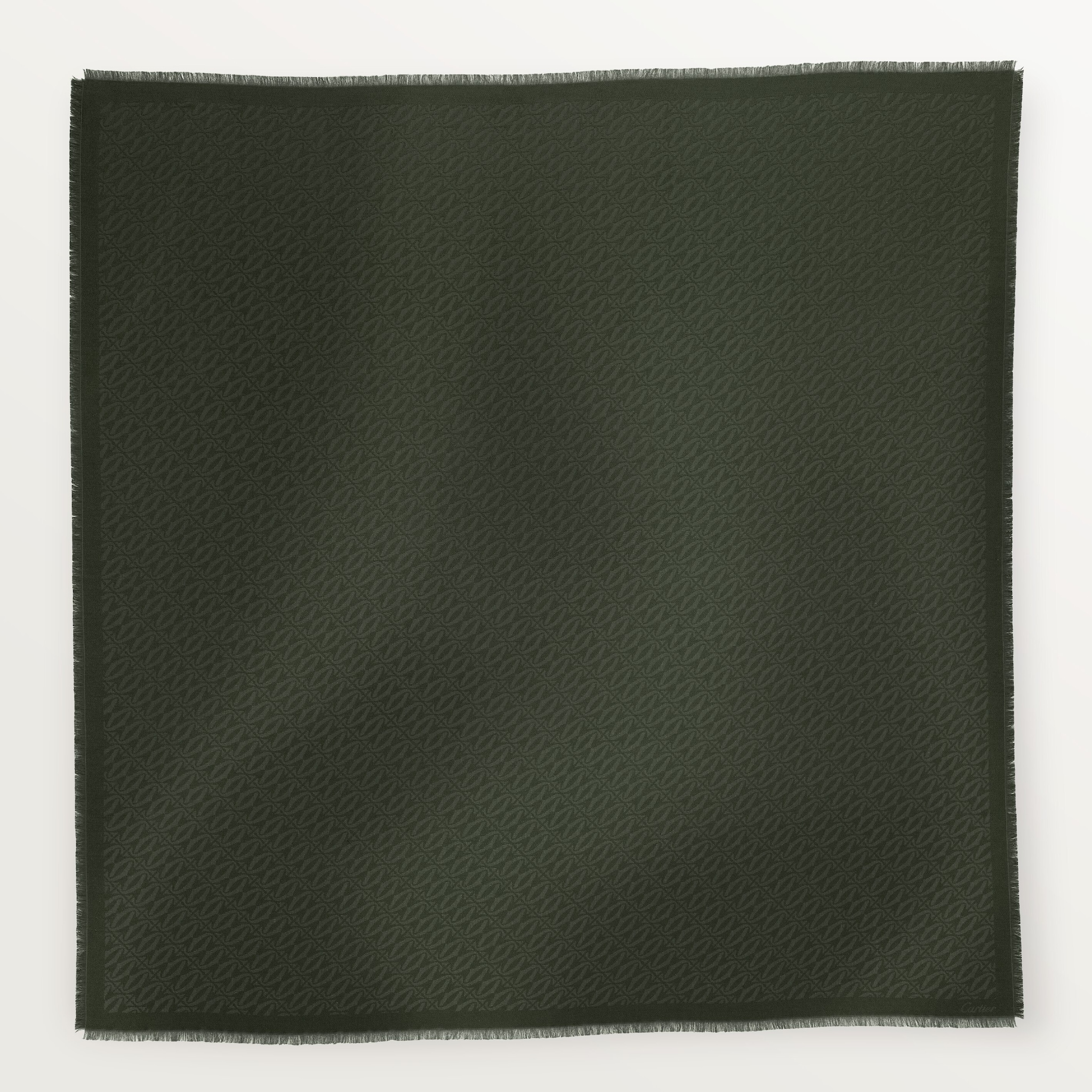 C ドゥ カルティエ ショールグリーンティー ウール＆シルク