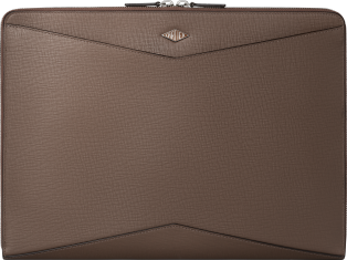 ロザンジュ ポートフォリオ ペッパーグレー グレインド カーフスキン、パラジウムフィニッシュ＆エナメル