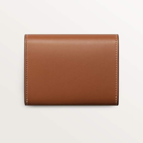 ウォレット パンテール  キャラメル カーフスキン、ゴールドフィニッシュ